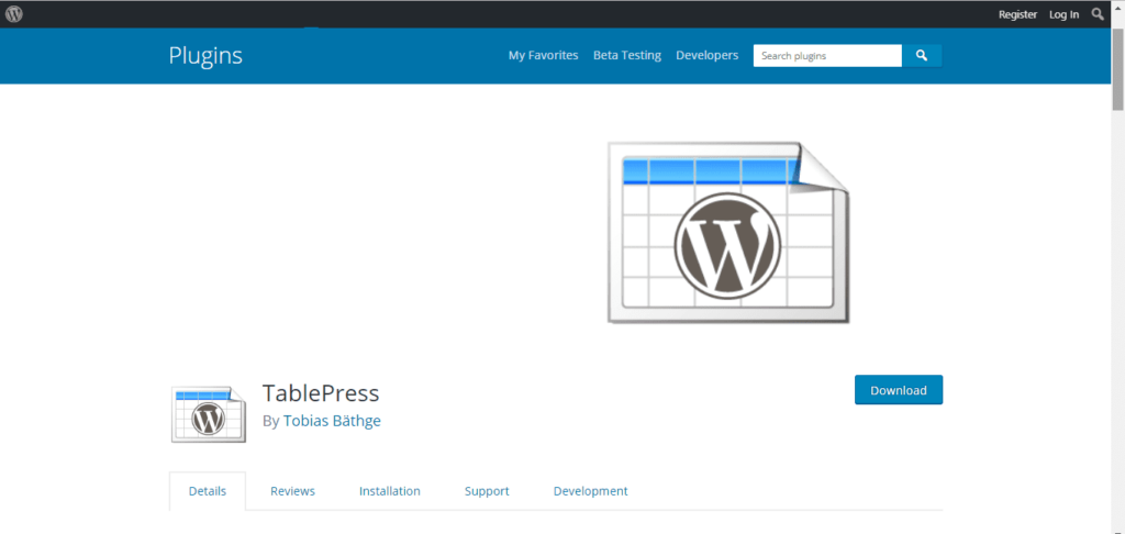 WordPress Tables with the TablePress Plugin
